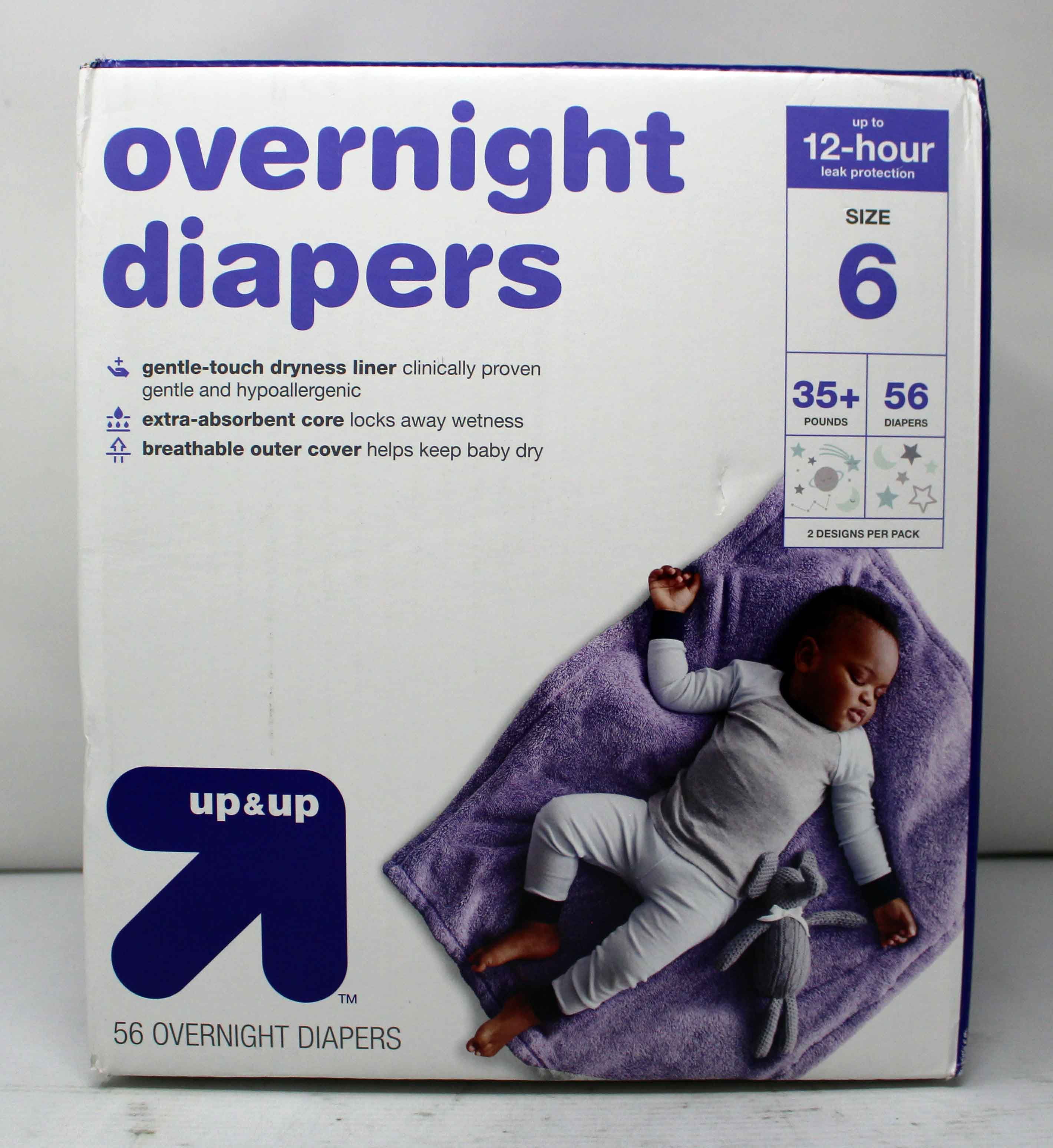 Up & Up Overnight Diapers Size 6 35+ Pounds 56 Count 