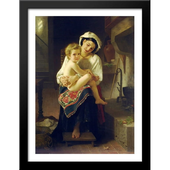 Up You Go 28x38 Large Black Wood Framed Print Art by William Adolphe Bouguereau