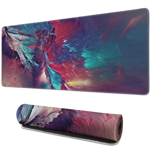 Up Your Gaming Ante with Large Dazzling Galaxy Mouse Pad. Non-Slip Rubber Base for Stability, Stitched Edges for Durability. Ideal as a Keyboard Mat & Desk Pad - 31.5x11.8in.