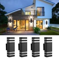 Up and Down Lights Outdoor IP65 Waterproof Led Wall Pack Light Aluminum Modern Fixtures 3000K Warm Lights for Garage Patio Outside 4pcs