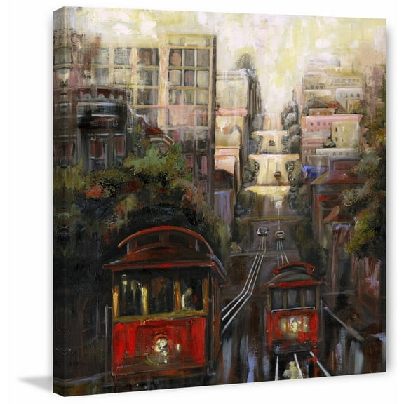 "Up and Down San Francisco" Painting Print on Wrapped Canvas