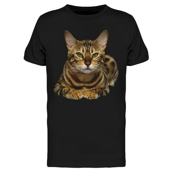 Up-close Of Green Eyed Bengal T-Shirt Men -Image by Shutterstock, Male 3X-Large