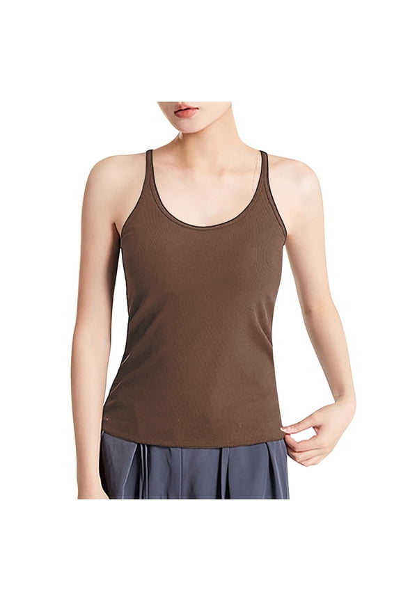 Up to 30% off! Kmdttou Women's New Style With Breast Pad Top Women's Base Shirt Solid Color Blouse Fashion Layering Slim Trendy Cool Tops