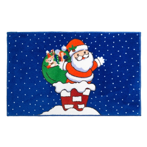 Carnation Home Fashions Up on the Rooftop Christmas Themed Holiday Bath Rug - 19 x 34