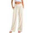 thumbnail image 1 of up to 20% off! Hontri Plus Size Panties Women's Wide Leg Casual Loose Pants Yoga Sweatpants Comfy High Waisted Pajama Flowy Pants with Pockets, Beige XXL, 1 of 7