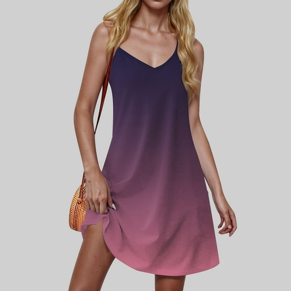 Up to 30% off Black Dresses for Women, Women Fashion Sleeveless V-neck Striped Pocket Strap Dress(Red,XL)