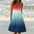 thumbnail image 1 of Up to 30% off Black Dresses for Women, Womens Summer Round Neck Print Sleeveless Beach Dress(Red,XXXL), 1 of 8