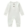 thumbnail image 1 of Up to 30% off Newborn Baby Spring And Clothes Comfortable Solid Color Round-neck Rompers 12-18 Months, 1 of 8