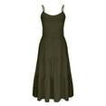 thumbnail image 1 of Up to 30% off Sundresses for Women 2025 Summer Saving Clearance, Women Fashion Summer Spring Sleeveless Sling V-Neck Dress(Army Green,M), 1 of 4
