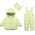 thumbnail image 1 of Up to 35% off Ndbuld Kid's Baby One Piece Snowsuits Boys Girls Fashion Solid Color Down Jackets Keep Thickening Warm Outdoor Coat Jumpsuit Glove Set, 1 of 6