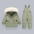 thumbnail image 1 of Kid's Baby One Piece Snowsuits Boys Girls Fashion Solid Color Down Jackets Keep Thickening Warm Outdoor Coat Jumpsuit Set, 1 of 8