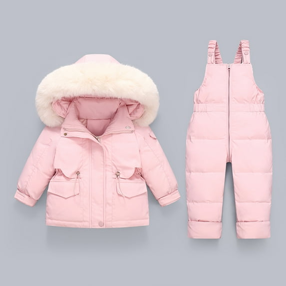 Up to 35% off Ndbuld Kid's Baby One Piece Snowsuits Boys Girls Fashion Solid Color Down Jackets Keep Thickening Warm Outdoor Coat Jumpsuit Set