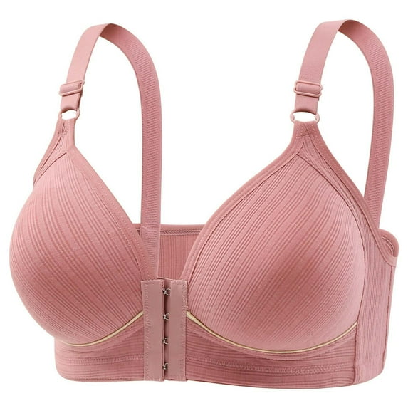 Large Size Women's Bra Women's Large Size Adjustable Push-Up Breathable Full Cup Bra Without Wires,Beige,M