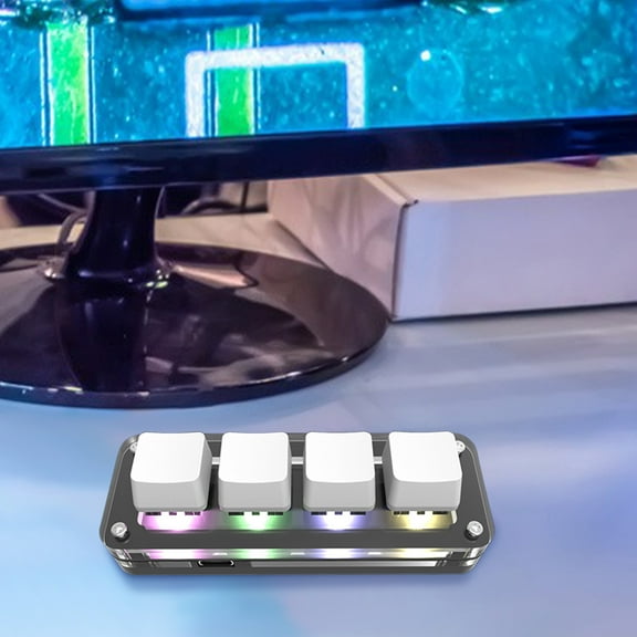 Viflosae Custom Small Keyboard Custom Key4 Small Keyboard Copy Paste Gaming Game Mini Mechanical Keyboard Electronics Gadgets