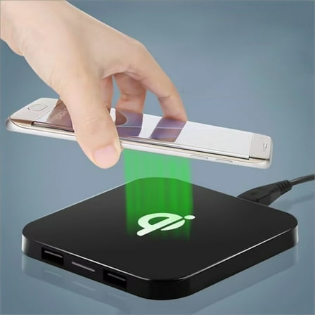 Viflosae Wireless Charger For Smartphones 5W Desktop Wireless Charger IOS & Android With 2 USB Ports Electronics Gadgets
