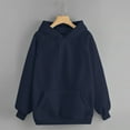 thumbnail image 1 of Gifts Ohufall Fashion Women Casual Winter Solid Long Sleeve Button Pocket Hooded Sweatshirt, 1 of 5