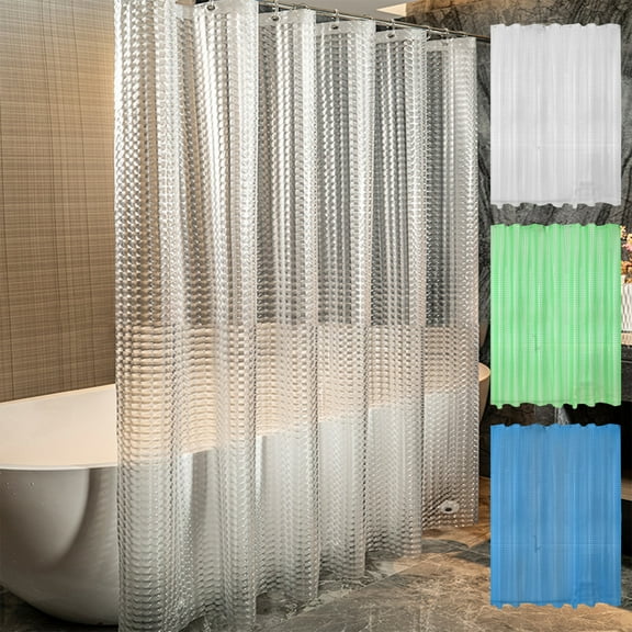 Up to 50% Off! Boovnll Shower Curtain, 72Wx72H Modern Heavy Duty Translucent Waterproof EVA Shower Curtain Liner for Bathroom, Bathtub, Shower Liner