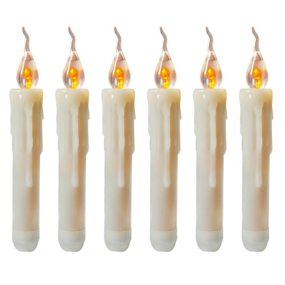 Up to 50% off 6PCS Battery Operated Flameless LED Taper Candles Lights Fake Candles Holiday Decor on Clearance
