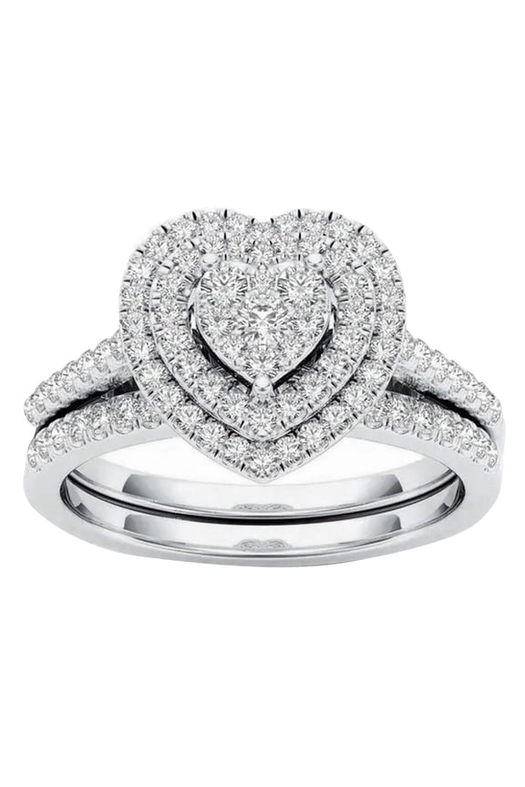Up to 50% off 925 Sterling Silver Rings for Women Heart-shaped Ring Women Index Finger Ring Fashion Couple Ring Set Jewelry Gift