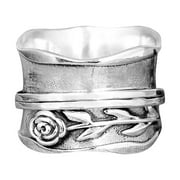 FORAGING DIMPLE Up to 50% off 925 Sterling Silver Rings for Women Vintage Rotatable Decompression Ring Ring Is Suitable For Styling