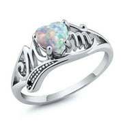 FORAGING DIMPLE Up to 50% off 925 Sterling Silver Rings for Women Women Girls Ring Opal Heart Letter Ring Mom Character Diamond Ring For Mother's Day