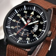 Up to 50% off HERESOM Military Mens Quartz Watch Black Dial Date Luxury Sport Wrist Watch Clearance under 5 $