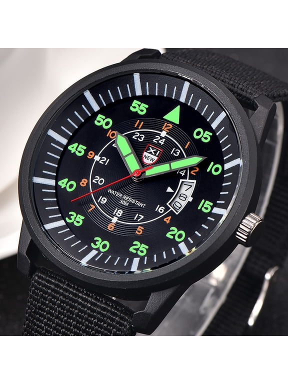 Up to 50% off HERESOM Military Mens Quartz Watch Black Dial Date Luxury Sport Wrist Watch Clearance under 5 $