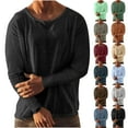 thumbnail image 1 of Horkkom Long Sleeve Shirts for Men Solid Color Crew Neck Work Shirts Casual Loose Comfy Workout Shirts 3XL, 1 of 7