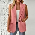 thumbnail image 1 of Horkkom Sleeveless Blazers for Women Business Casual Work Vest Solid Color Button Jackets with Pocket Pink L, 1 of 7