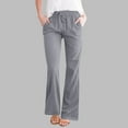 thumbnail image 1 of Up to 50% off Horkkom Wide Leg Pants Woman Solid Color Elastic Waist Linen Pants with Pockets Casual Comfy Beach Pants, 1 of 6
