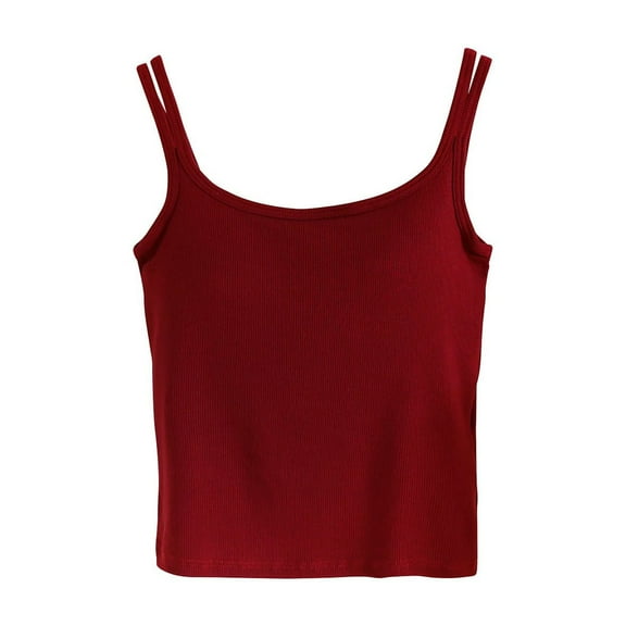 Up to 50% off! Kmdttou Women's New Shoulder Strap With Breast Pad Top Women's Base Shirt Solid Color Blouse Fashion Layering Slim Trendy Cool Tops