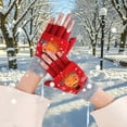 thumbnail image 1 of Up to 50% off Mens Winter Gloves USB Electric Gloves Electric Warm Gloves Christmas Gloves Knitted Half Finger Flap Christmas Gloves, 1 of 6