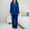 thumbnail image 1 of Up to 50% off Pitauce Pajama Set for Women 2 Piece Casual Loose Solid Color Long Sleeve Tops Pants Soft Button Down Loungewear Set Sleepwear, 1 of 3