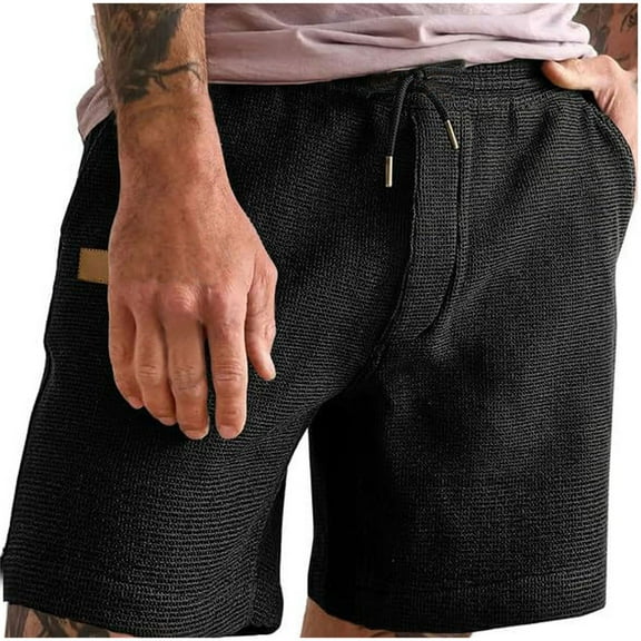 Running Shorts for Men, Men's Solid Casual Drawstring Closed Elastic Waist With Pockets Shorts