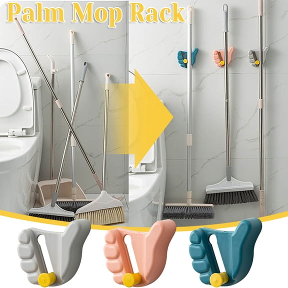 Up to 50% off Skegnu Palm Mop Rack Card Seat No Constant Hook Strong Punch-Free Mop Clip Bathroom Wall Mount Cleaning Equipment Clearance Under 10 $