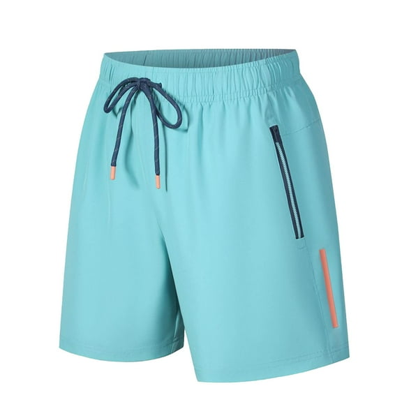Mens Summer Shorts Men's Fashion Casual Solid Drying Elastic Rope Waist Casual Sports Shorts