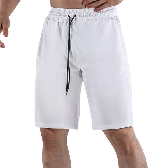 Mens Summer Swim Shorts Mens Fashion Casual Solid Drying Drawstring Elastic Waist Shorts Pants