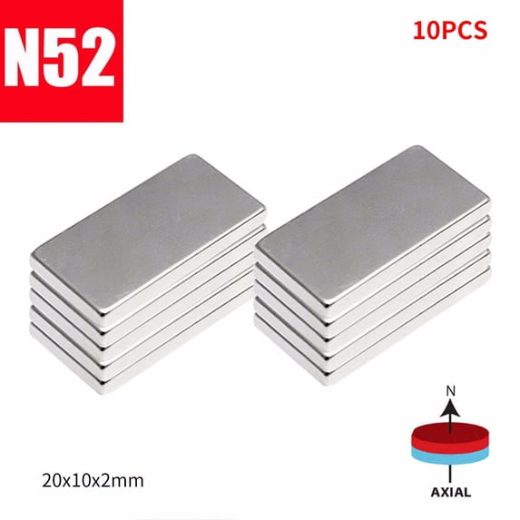 Up to 50% off! YOHOME N52 20x10x2mm Neodymium Block Magnet Rare Earth Magnets 10PCS