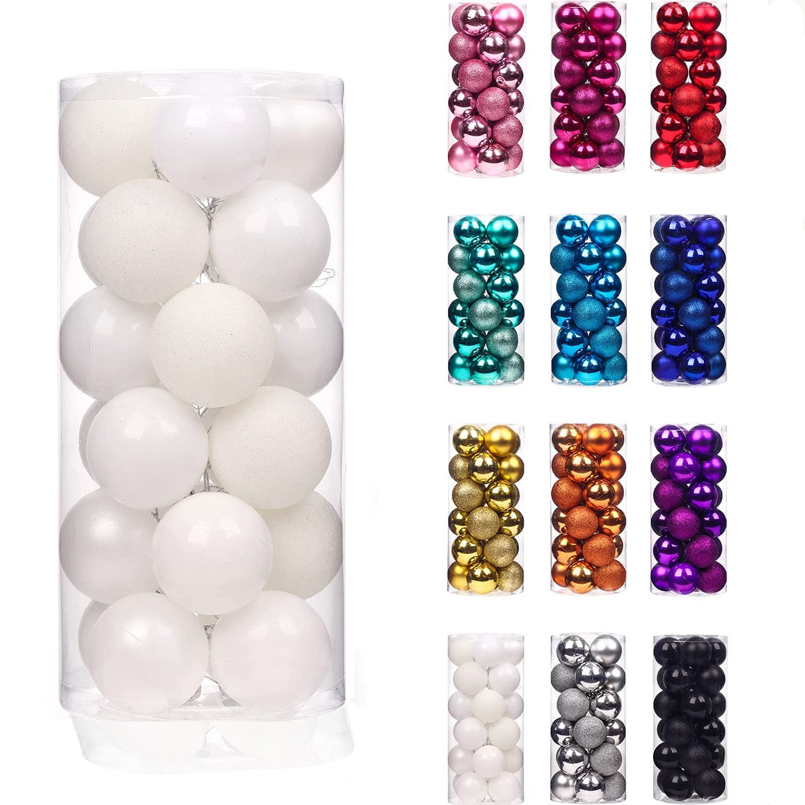 Up to 50% off haozzaw 30mm Christmas Xmas Tree Ball Bauble Hanging Home Party Ornament Decor Gifts for Family on Clearance