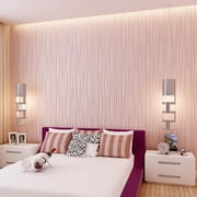 Up to 50% off kchsji 53x1000cm Modern Non-Woven Wallpaper Roll Glitter Stripe Textured Flocking Striped Wallcoverings For Bedroom Living Room Pink