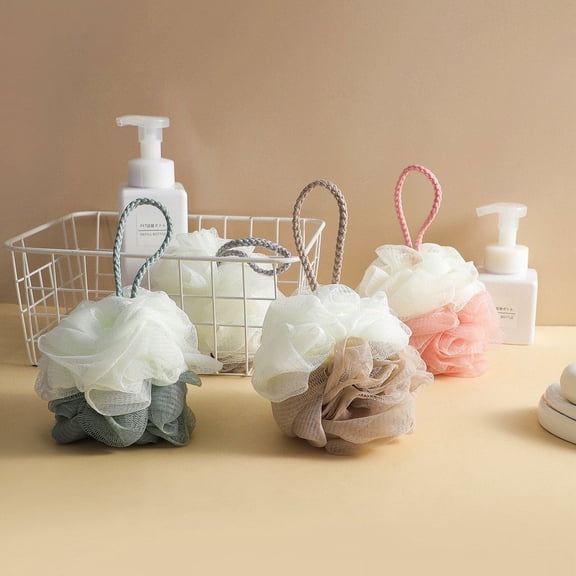 Bath Plain Large Size Bath Two-color Rope Bath Flower Foaming Net Bath Rub Soft Bath Flower,
