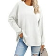 thumbnail image 1 of Erwazi Womens Fall Long Sleeve Pullover Tops Crewneck Sweatshirts for Women Solid Color Waffle Knit Tunic Shirts, 1 of 8