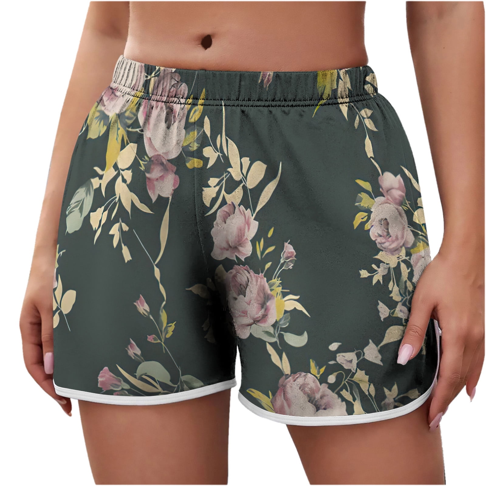 Up to 60% Off! pstuiky Shorts for Women, Women Summer Printed Beach Shorts  Stretch High-Waisted Shorts Sales Today Clearance Hot Pink XXL