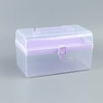 thumbnail image 1 of Bifavgk Clear Plastic Multipurpose Portable Handled Organizer Storage Box Dorm Room Essentials For Girls Purple, 1 of 7