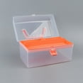 thumbnail image 1 of Bifavgk Clear Plastic Multipurpose Portable Handled Organizer Storage Box Dorm Room Essentials For Girls Red, 1 of 6