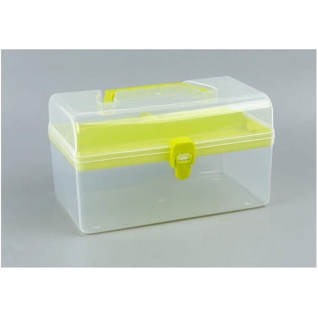 Bifavgk Yellow Clear Plastic Storage Box - Portable Multipurpose Organizer, Plastic Yellow Totes & Small Containers, Home/Dorm For Adults