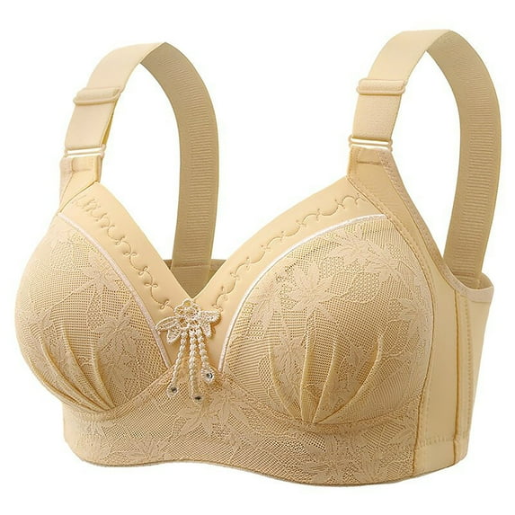 Up to 60% off Bras for Women, Xunlbb Women Lingerie Set Sexy Lace Sling Bra Summer Thin Lingerie Underwear(Beige,L)
