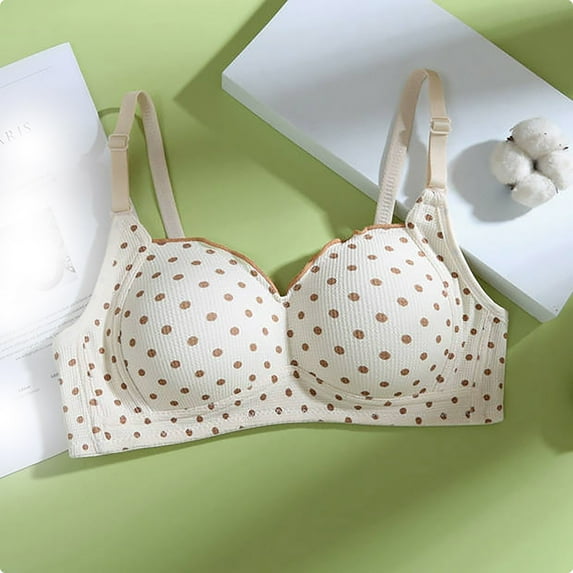 Up to 60% off Bras for Women, Xunlbb Women's Lingerie Student Girl Gathered Thin Without Steel Ring Girl's Bra(Beige,XL)