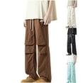 thumbnail image 1 of Up to 60% off!Casual Pants for Mens Elastic Waist Plus Size Fashion Drawstring Elastic Waist Solid Color Quick Drying Casual Length Pants, 1 of 6