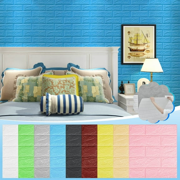 Up to 60% off Gifts Kcavykas DIY 3D Brick PE Foam Wallpaper Panels Room Decal Stone Decoration Embossed Birthday Gift